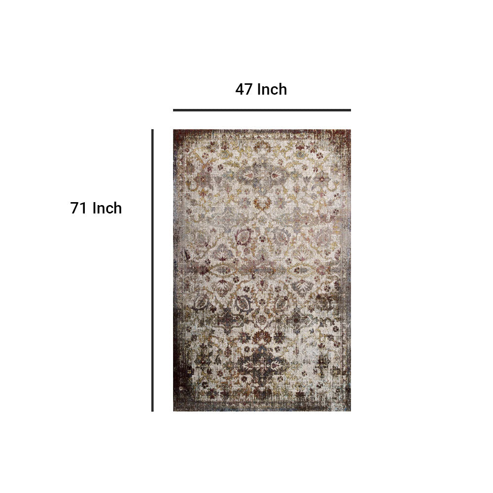 Success Kaede Distressed Vintage Floral Moroccan Trellis Area Rug