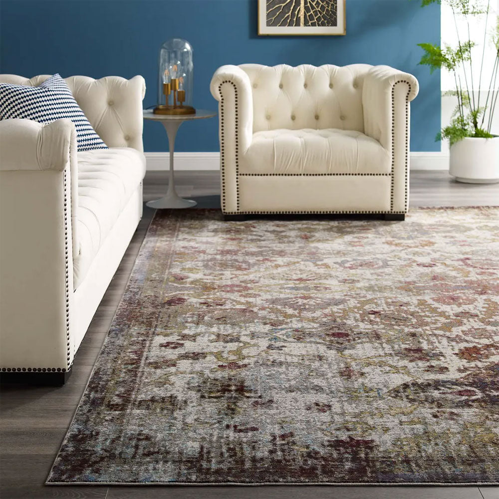 Success Kaede Distressed Vintage Floral Moroccan Trellis Area Rug