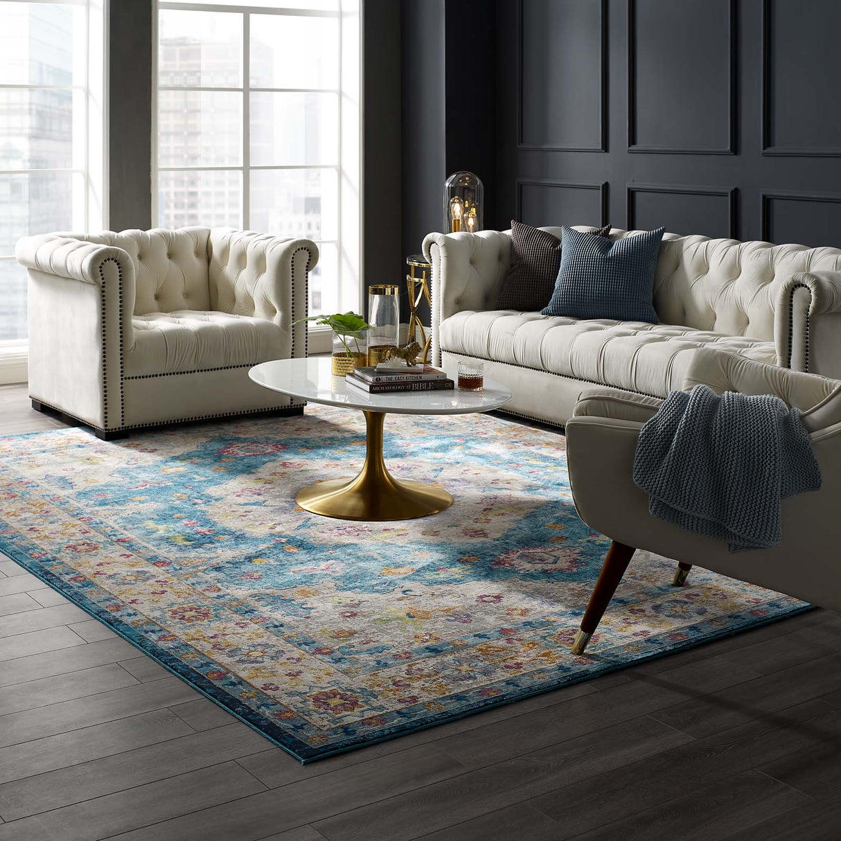 Success Anisah Distressed Floral Persian Medallion Area Rug