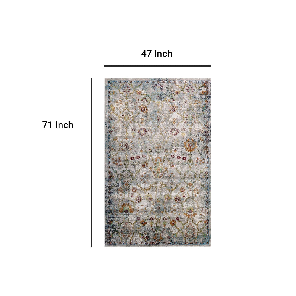 Success Manuka Distressed Vintage Floral Lattice Area Rug