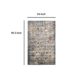 Success Manuka Distressed Vintage Floral Lattice Area Rug