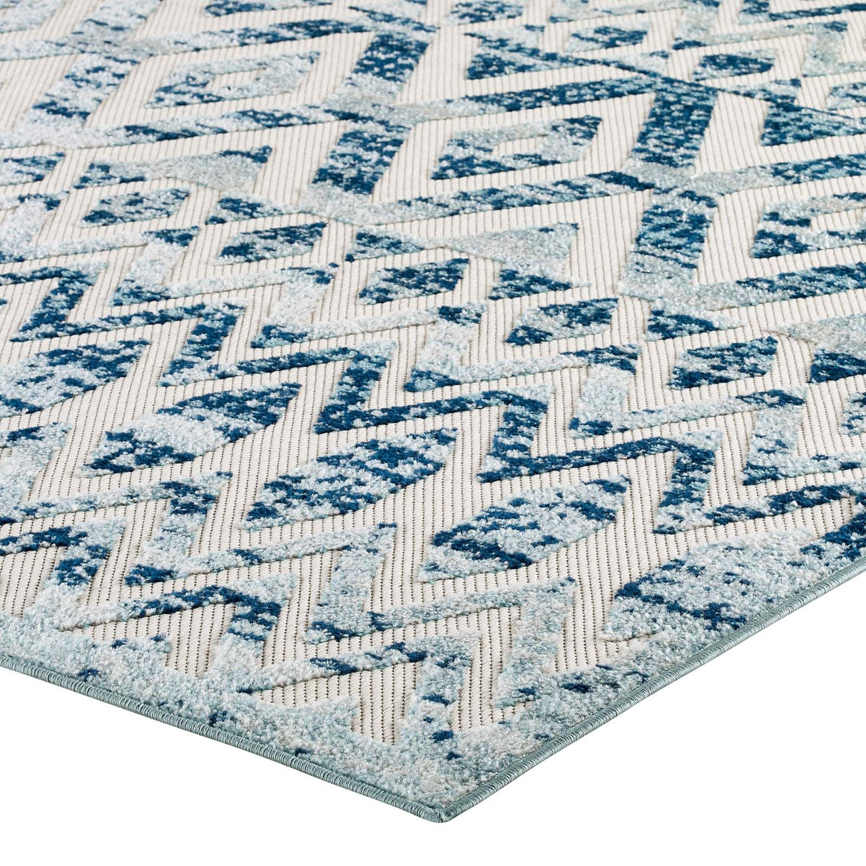 Reflect Tamako Diamond and Chevron Moroccan Trellis Indoor Outdoor Area Rug