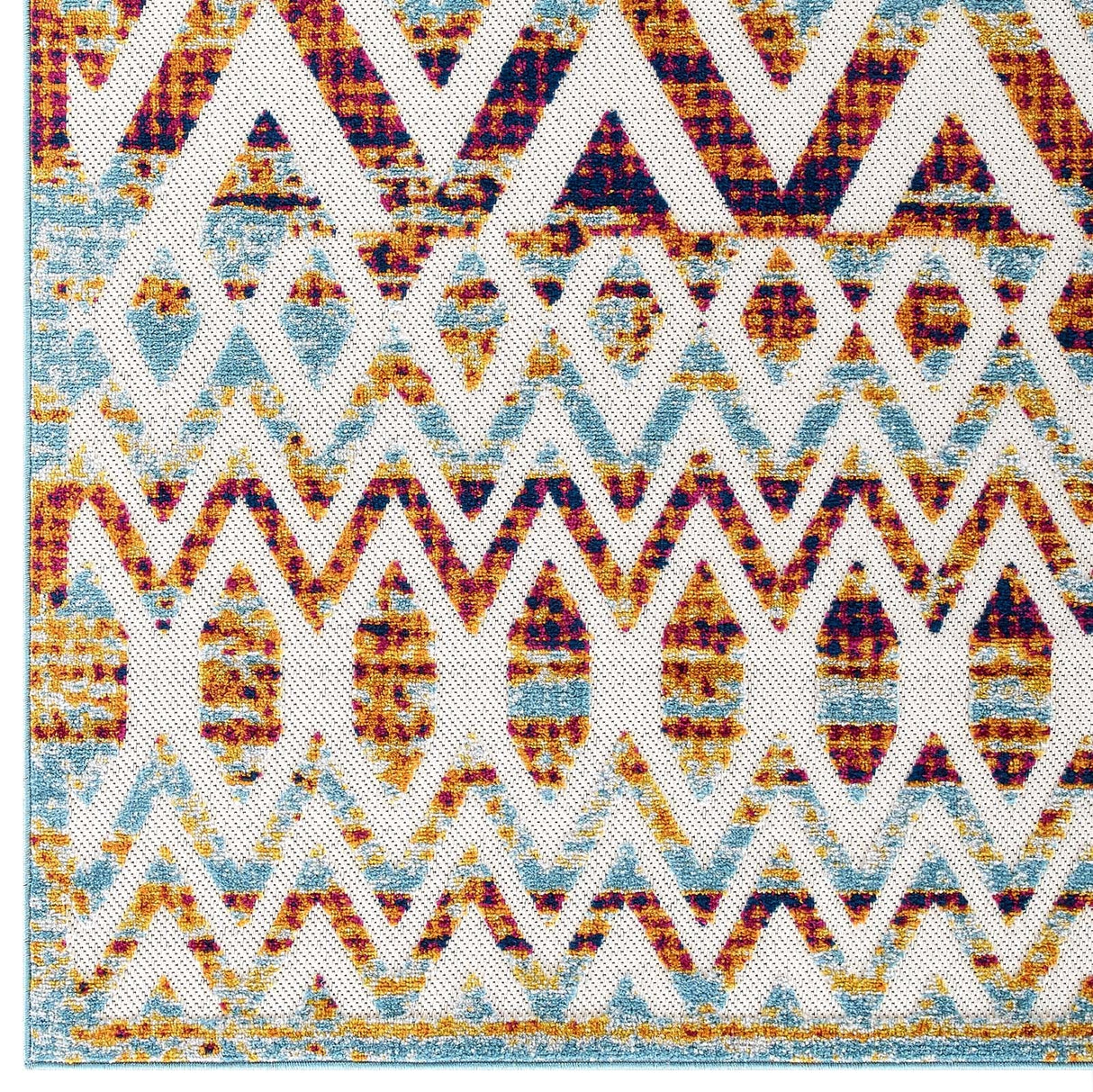 Reflect Tamako Diamond and Chevron Moroccan Trellis Indoor Outdoor Area Rug