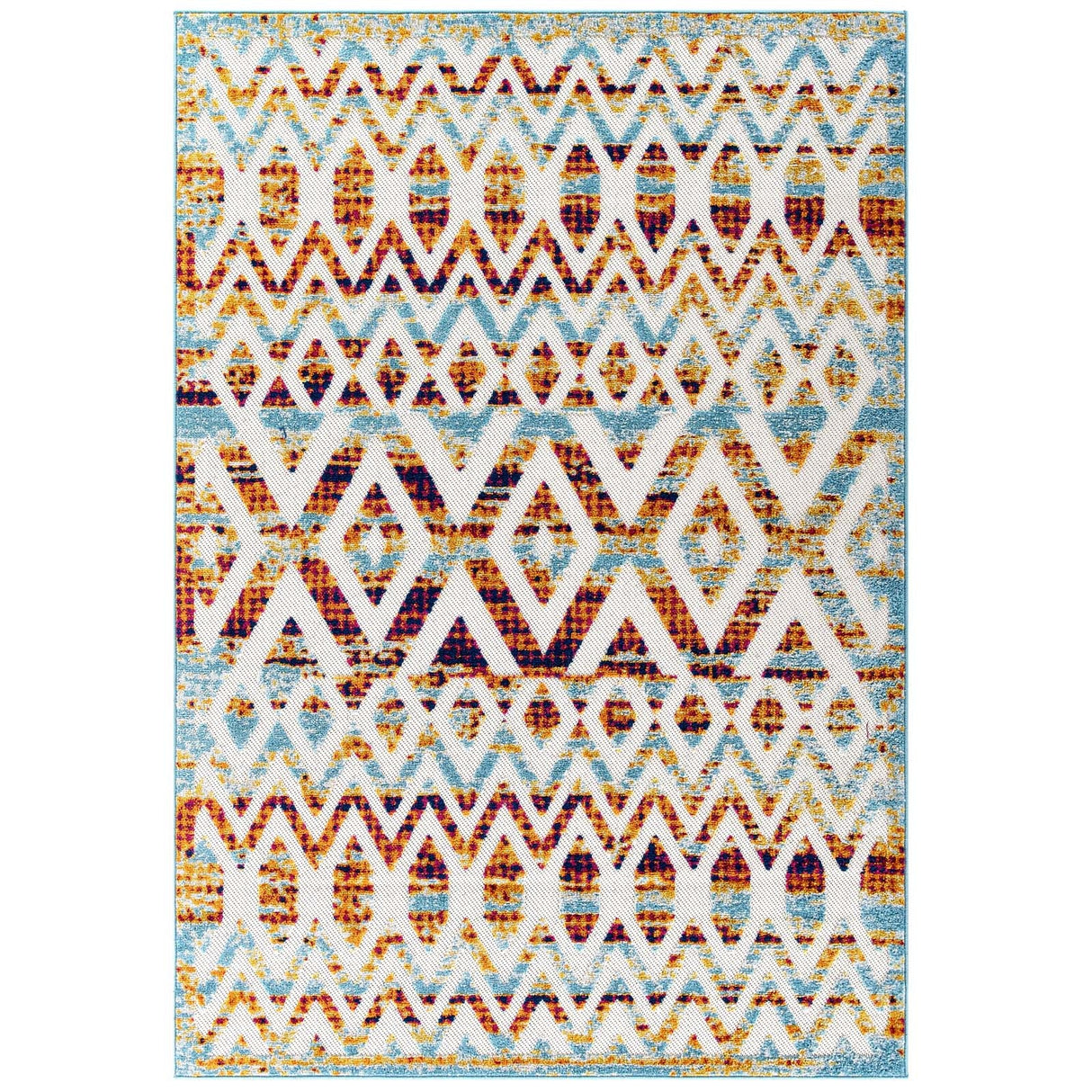 Reflect Tamako Diamond and Chevron Moroccan Trellis Indoor Outdoor Area Rug