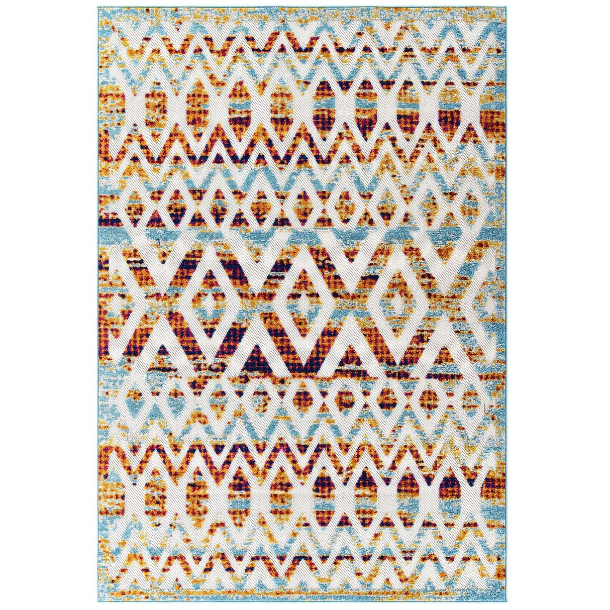 Reflect Tamako Diamond and Chevron Moroccan Trellis Indoor Outdoor Area Rug