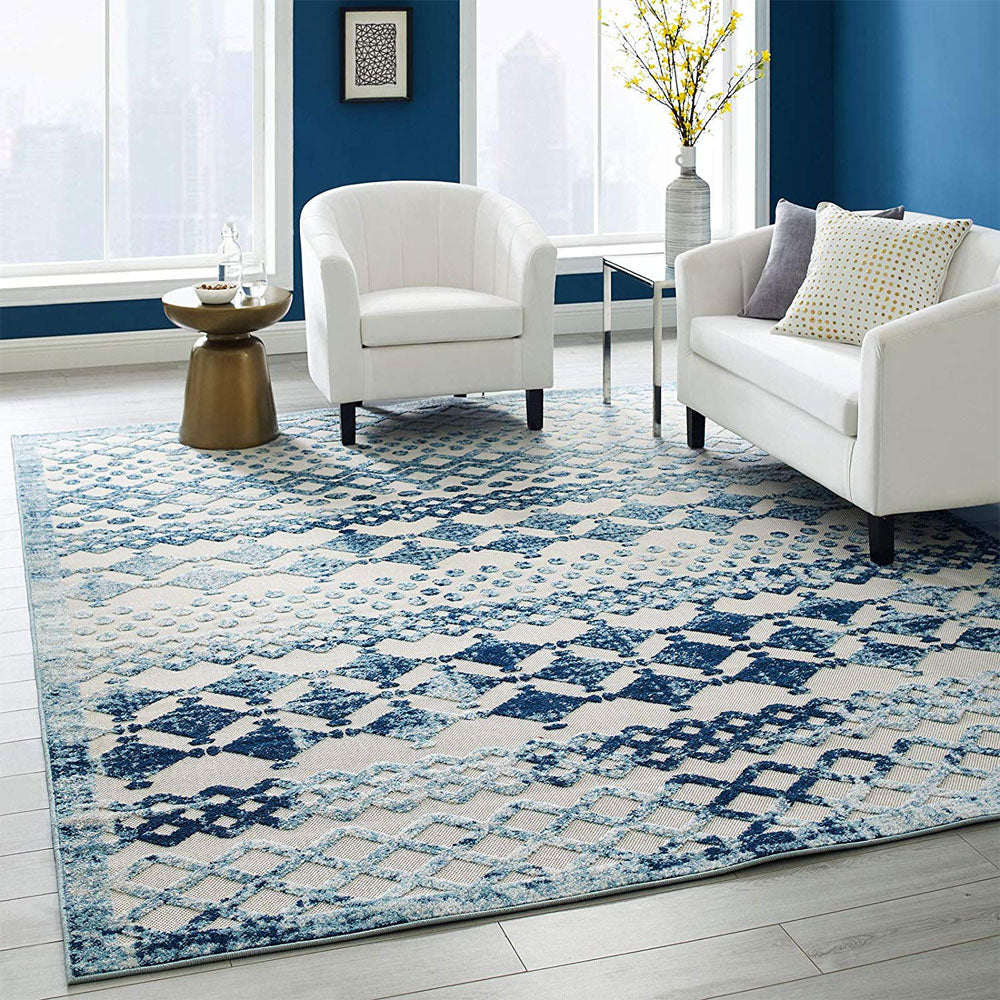 Reflect Giada Abstract Diamond Moroccan Trellis Indoor Outdoor Area Rug