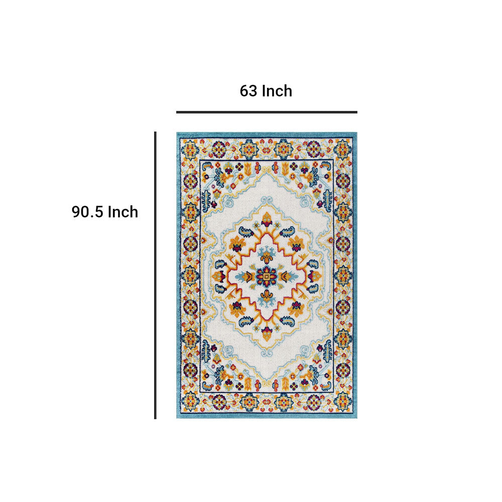 Reflect Ansel Distressed Floral Persian Medallion Indoor and Outdoor Area Rug