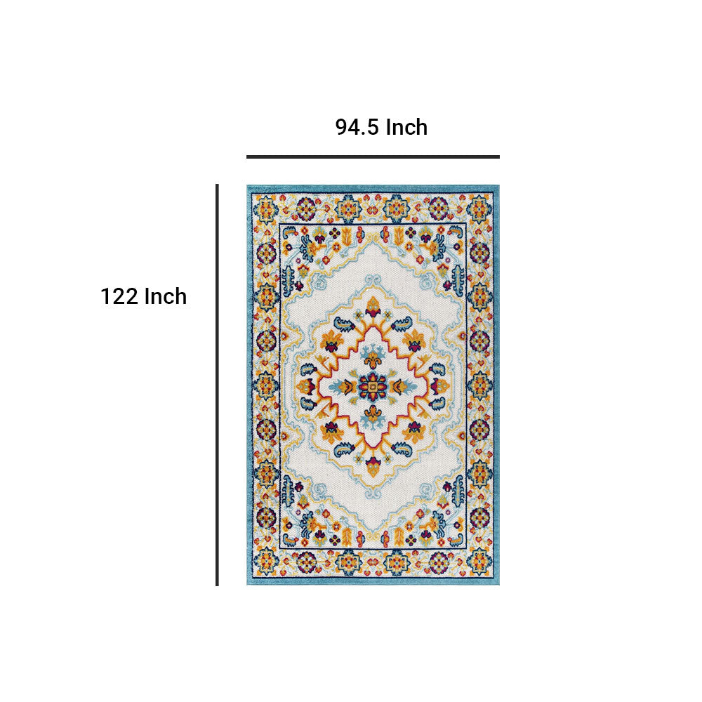 Reflect Ansel Distressed Floral Persian Medallion Indoor and Outdoor Area Rug