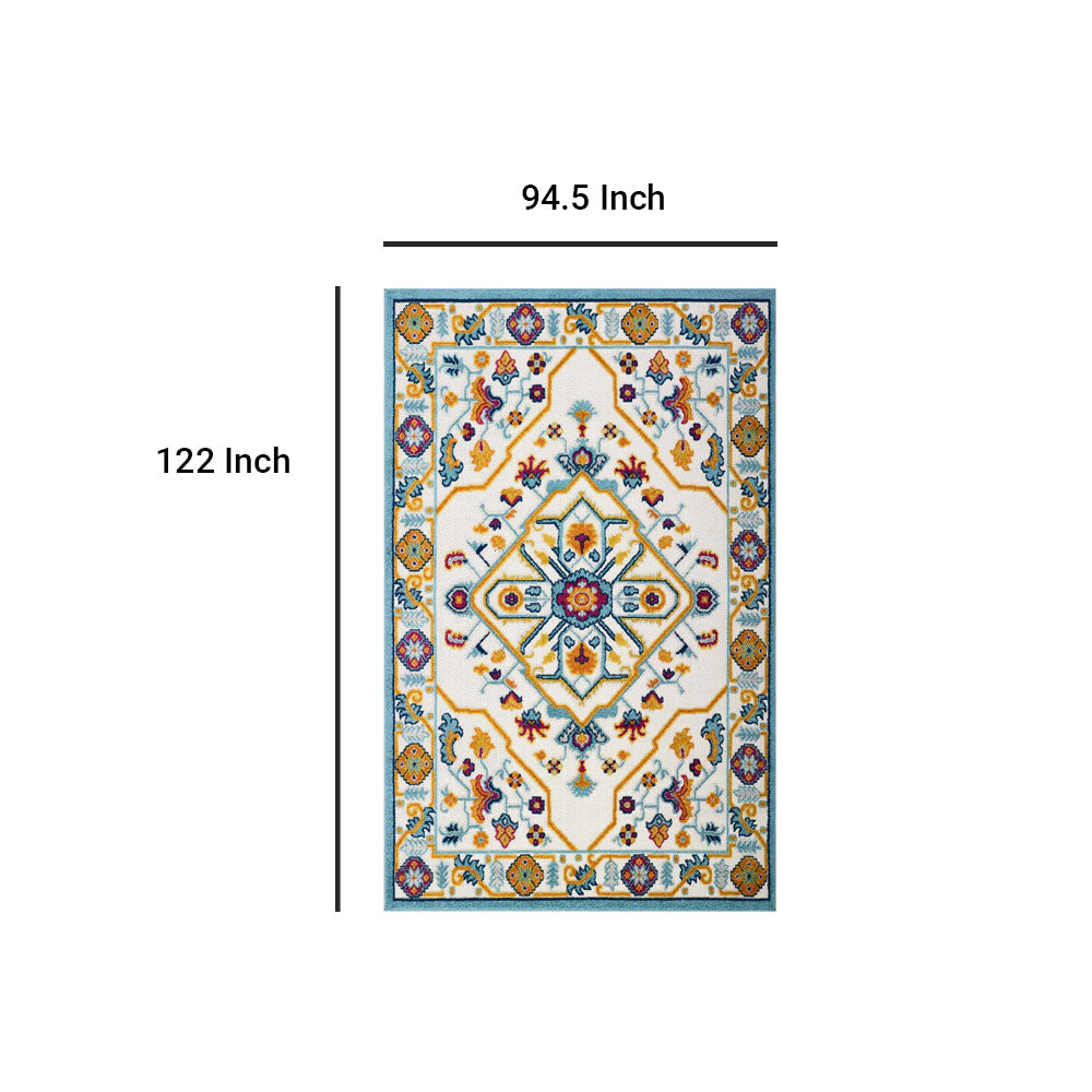 Reflect Freesia Distressed Floral Persian Medallion Indoor and Outdoor Area Rug