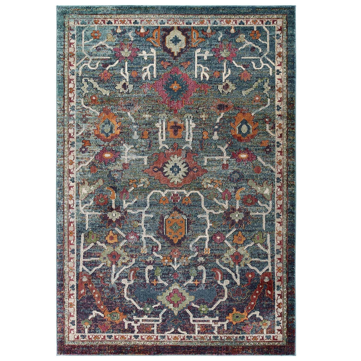 Tribute Every Distressed Vintage Floral  Area Rug