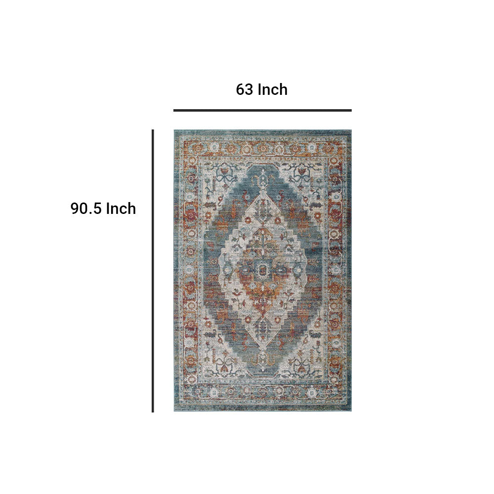 Tribute Camellia Distressed Vintage Floral Persian Medallion Area Rug