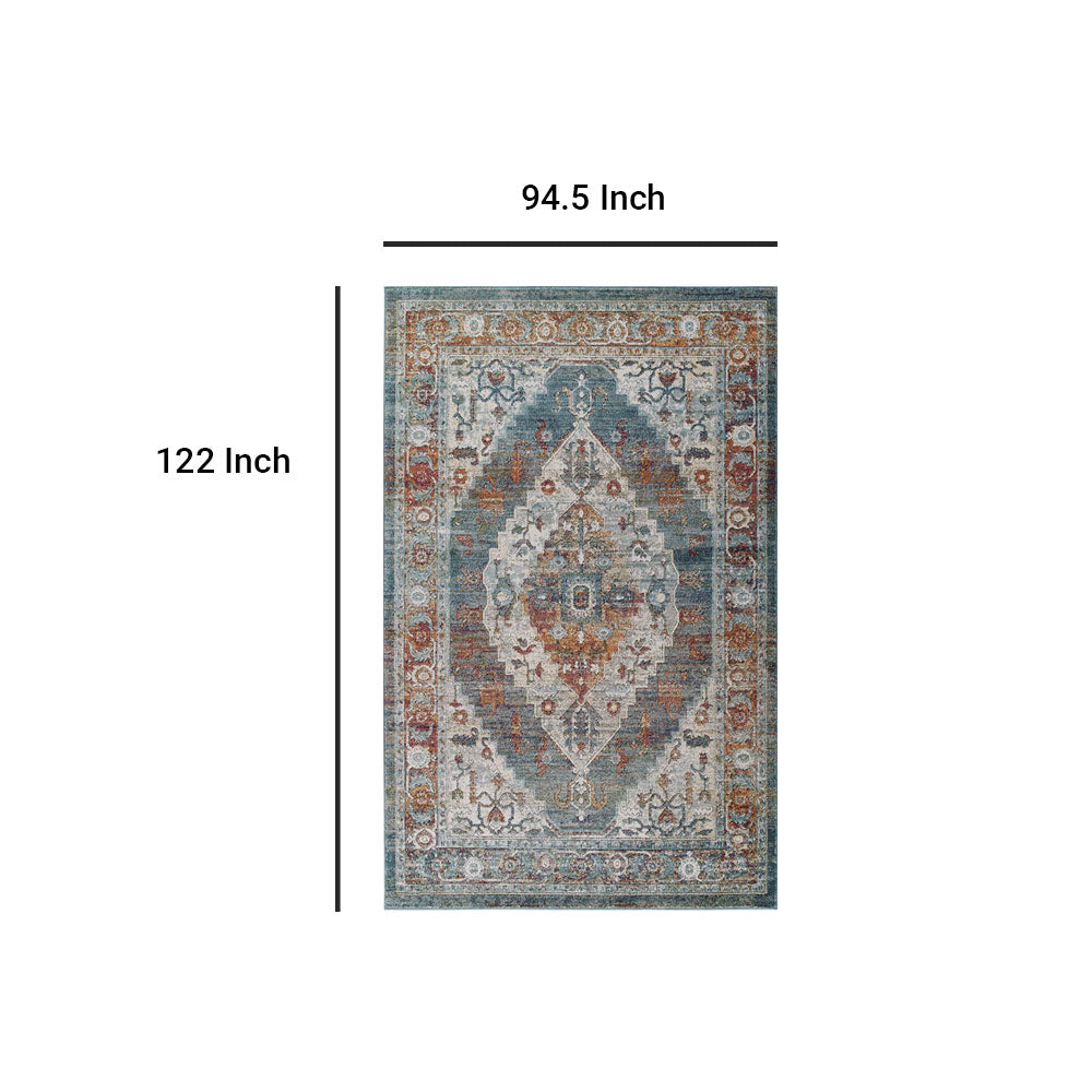 Tribute Camellia Distressed Vintage Floral Persian Medallion Area Rug