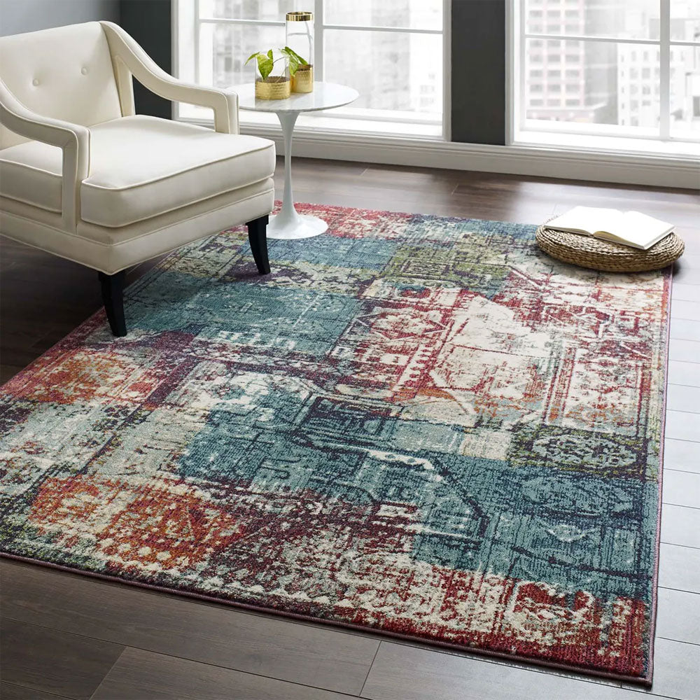 Tribute Elowen Contemporary Modern Vintage Mosaic Area Rug