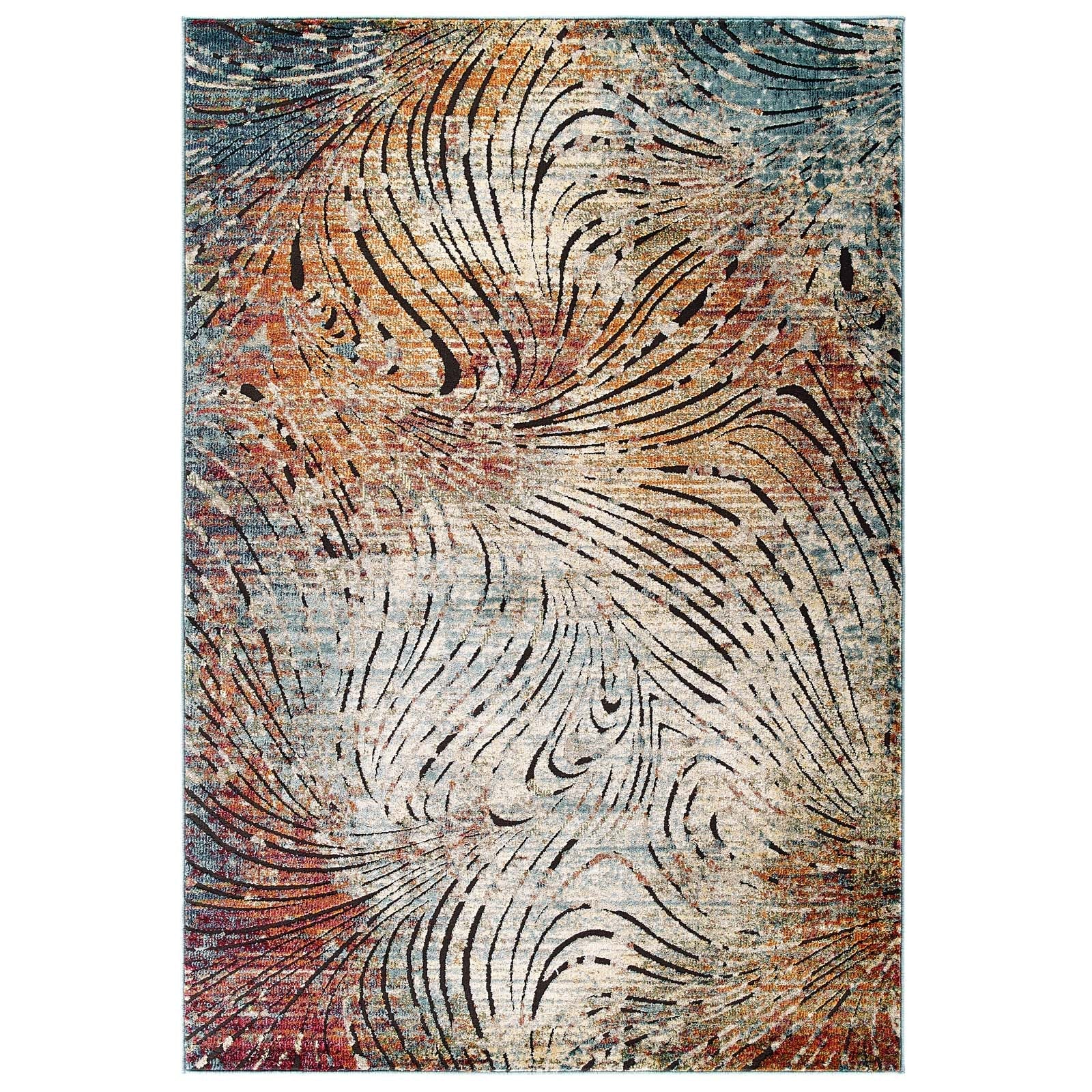 Tribute Ember Contemporary Modern Vintage Mosaic Area Rug