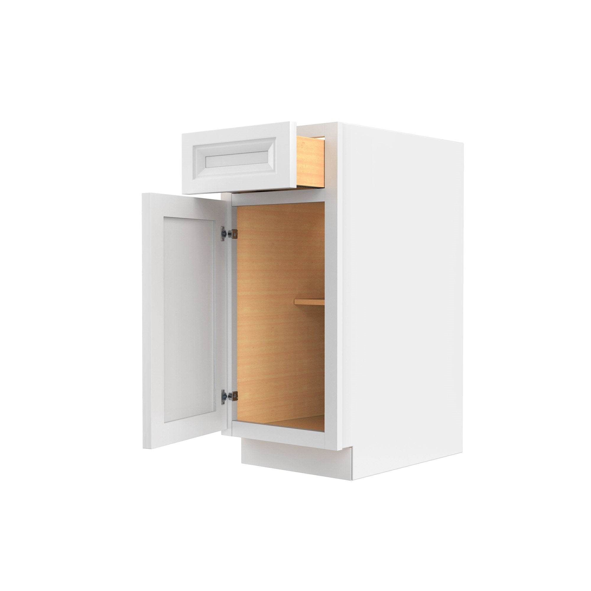 RTA - Richmond White - Single Door Base Cabinet | 15"W x 34.5"H x 24"D