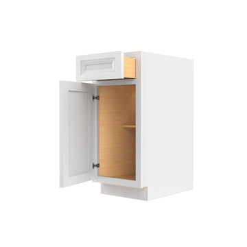 RTA - Richmond White - Single Door Base Cabinet | 15"W x 34.5"H x 24"D