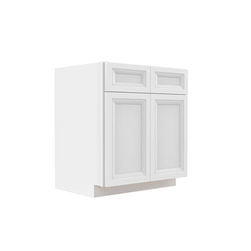 Assembled - Richmond White - Double Drawer & Door Base Cabinet | 30