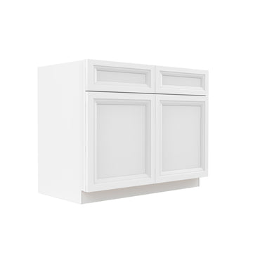 Assembled - Richmond White - Double Drawer & Door Base Cabinet | 42