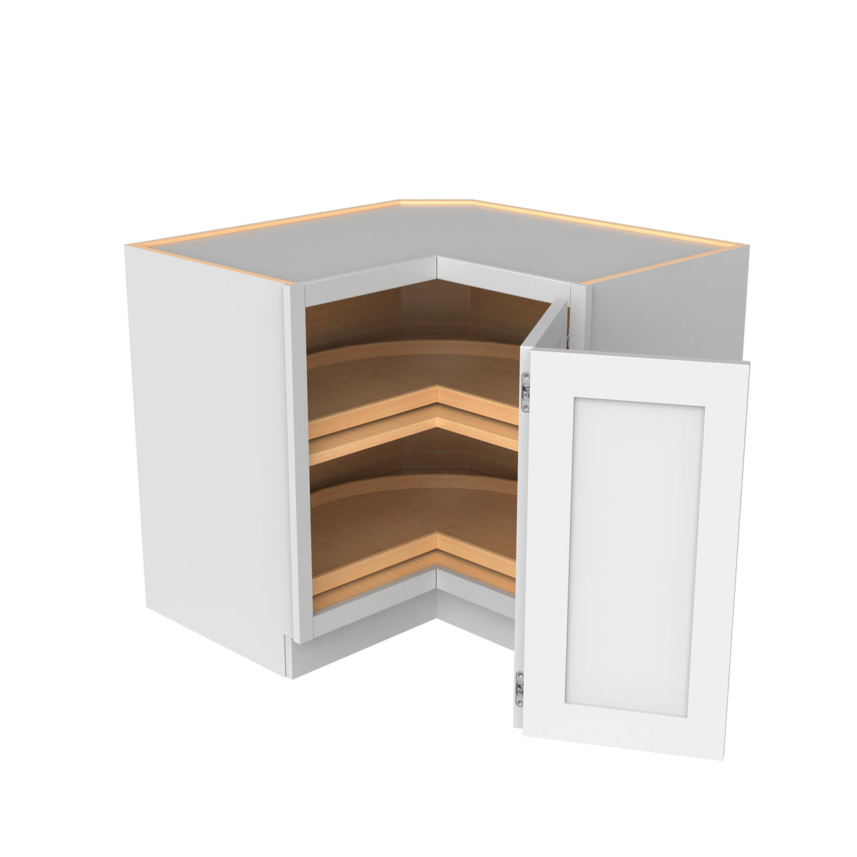 Richmond White - 36"W x 34.5"H x 24"D - Square Corner Base Cabinet, Lazy Susan