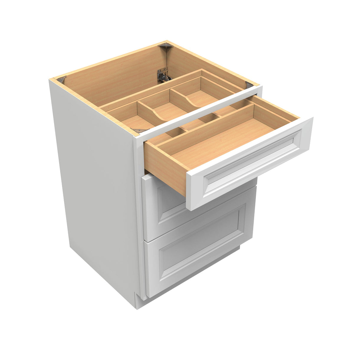 RTA - Richmond White - 3 Drawer Base Cabinet | 24"W x 34.5"H x 24"D