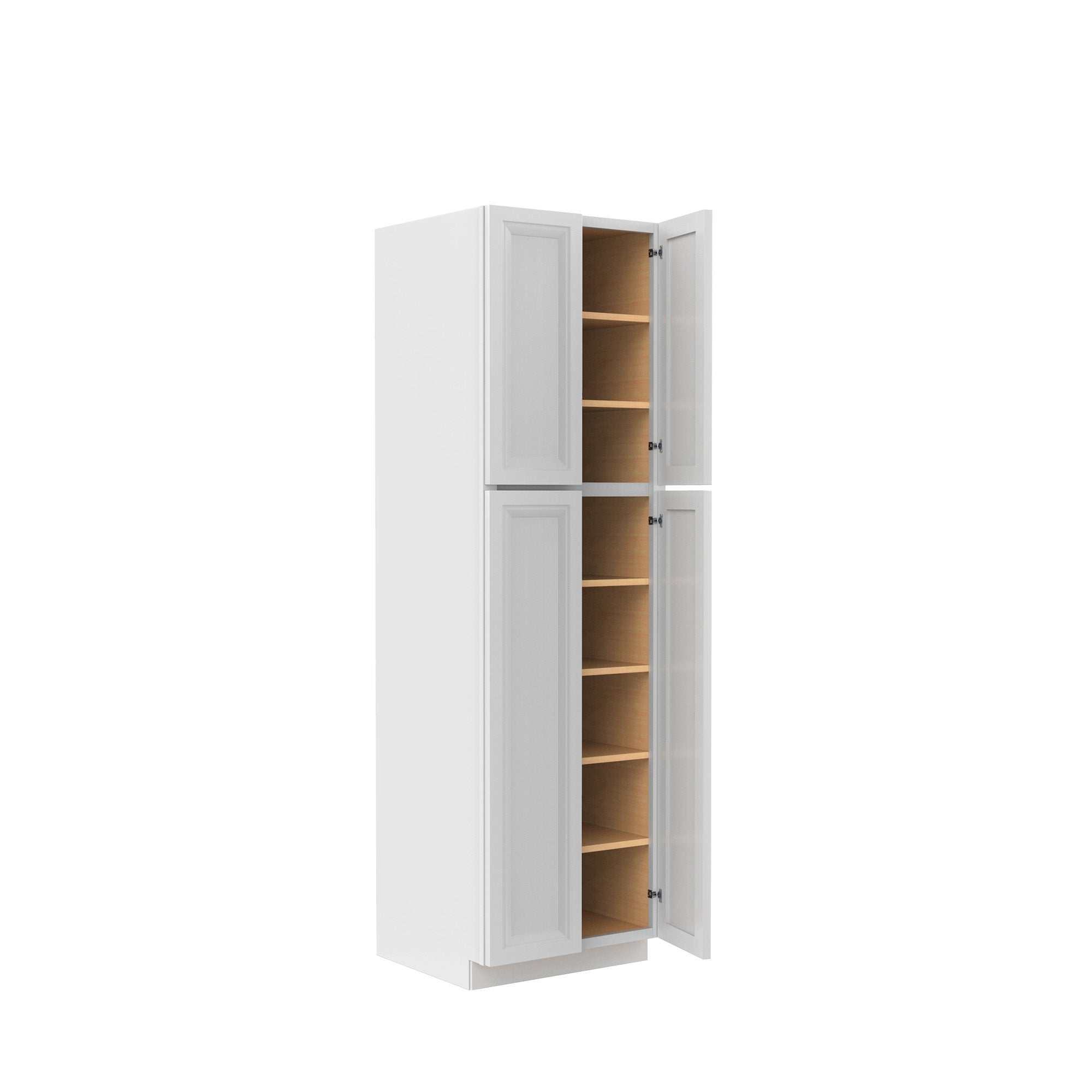 Assembled - Richmond White - Double Door Utility Cabinet | 24"W x 84"H x 24"D