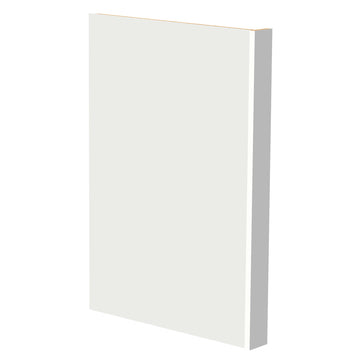 Refrigerator End Panel Faced with 1.5 Inch stile- 1/2 Inch x 24 Inch x 90 Inch - Dwhite Shaker - Kitchen Cabinet