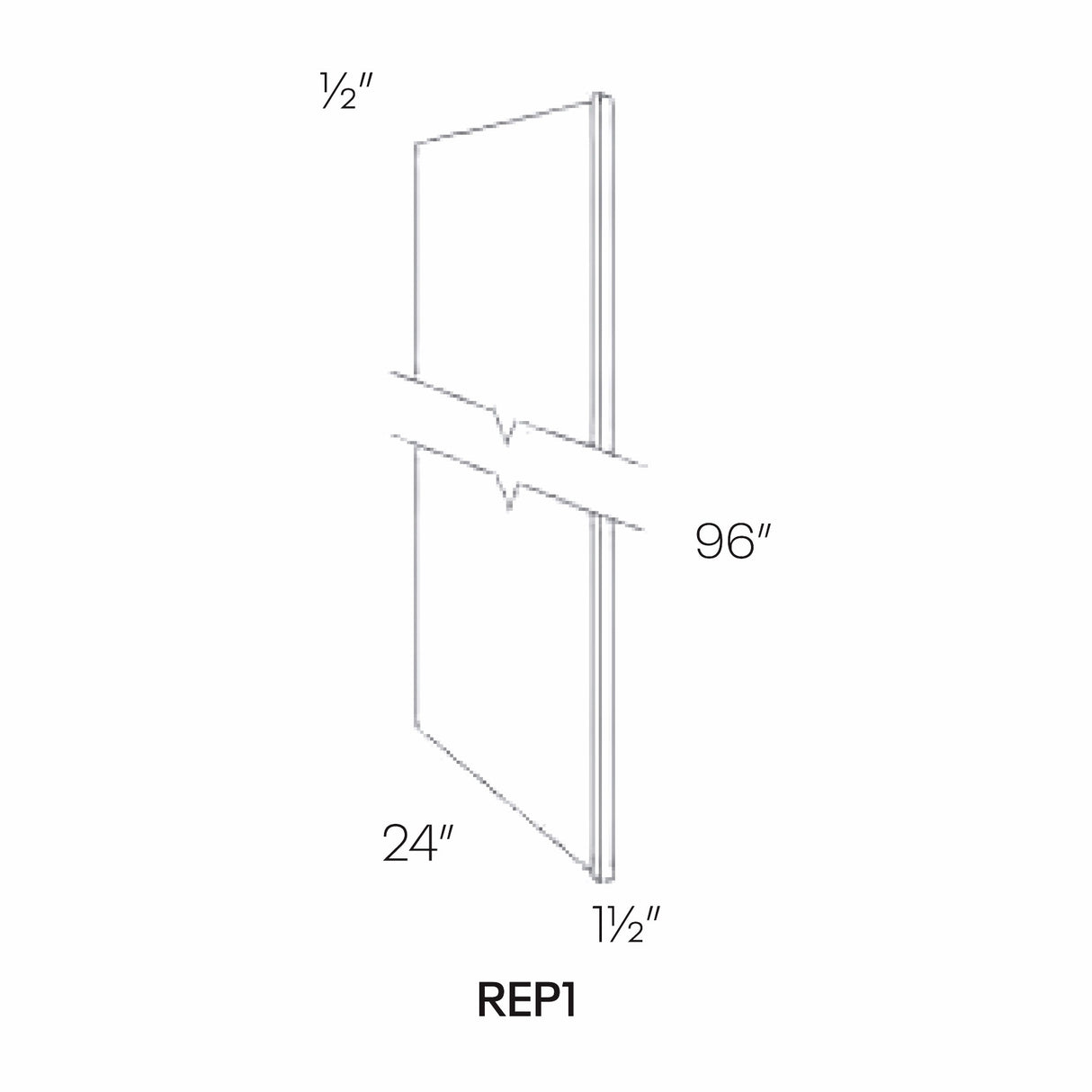 RTA Park Avenue White 1 1/2"W x 96"H Refrigerator End Panel