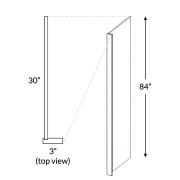 Refrigerator End Panel| Matrix Silver | 3W x 84H x 24D