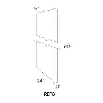 Refrigerator End Panel | Milano Slate | 3W x 90H x 24D