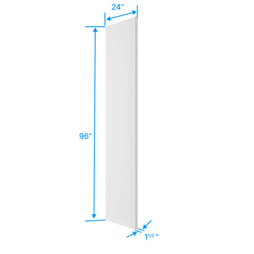Refrigerator End Panel Veneer - 24W x 96H x1 1/2D - Aria White Shaker