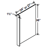 Return Filler - 15"W X 96"H X 1 1/2"D (Has a chanel to insert REPV panel) - Aria White Shaker - RTA