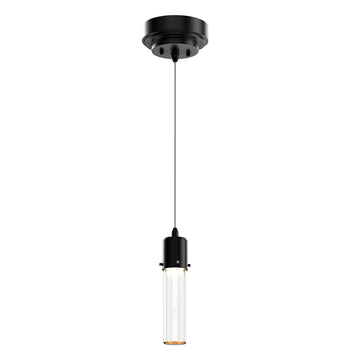 8W Dimmable LED Pendant Ceiling Light, 3000K (Warm White), Seedy Glass Shade, Dimmable, 400 Lumens, ETL Listed