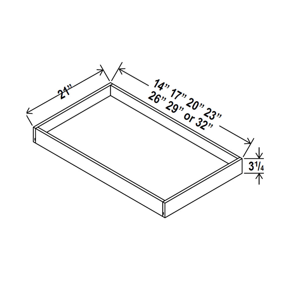 Roll Out Tray for Cabinets - Fits B36 - Aspen White Cabinet