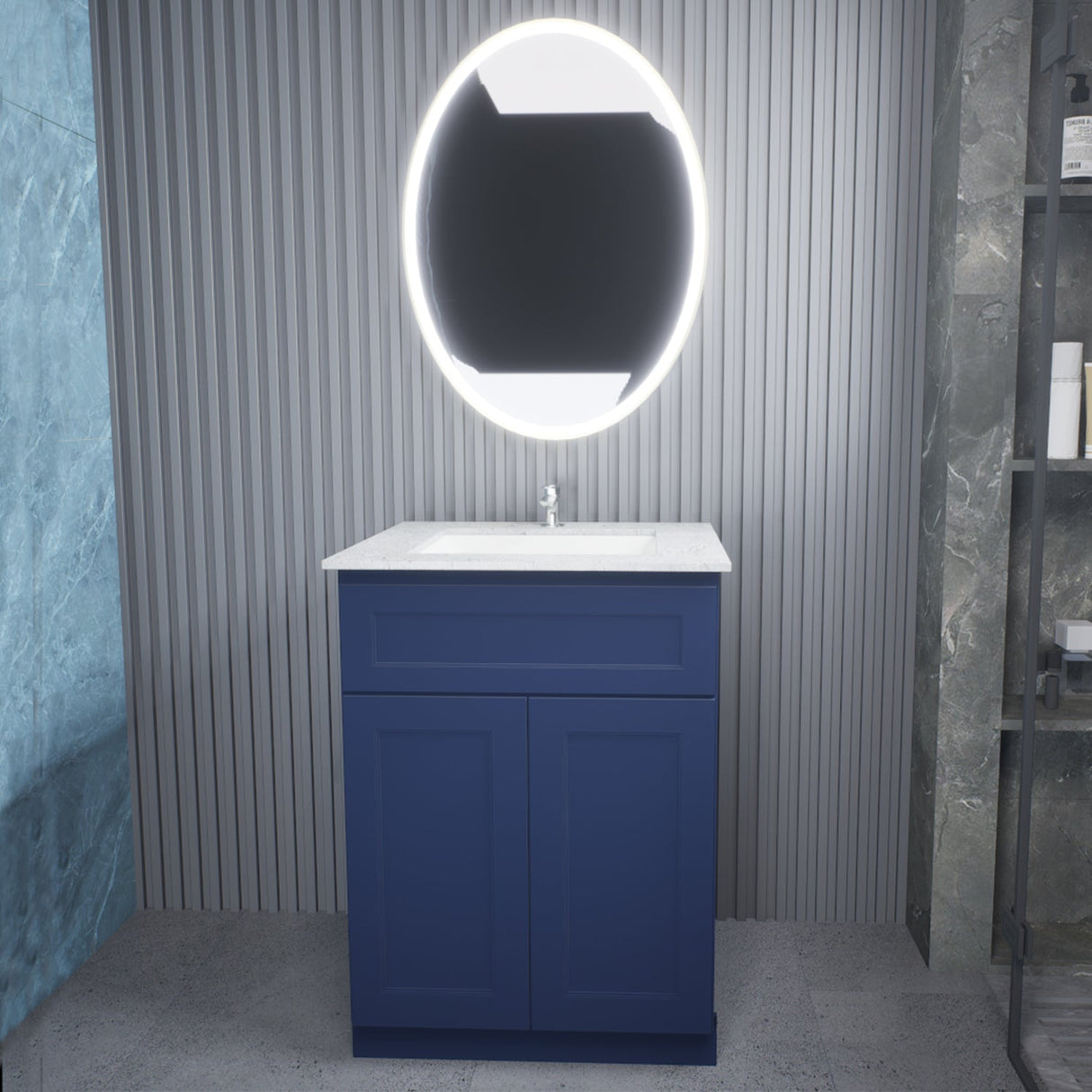 Pacific Blue Freestanding Bathroom Vanity Cabinet Without Top