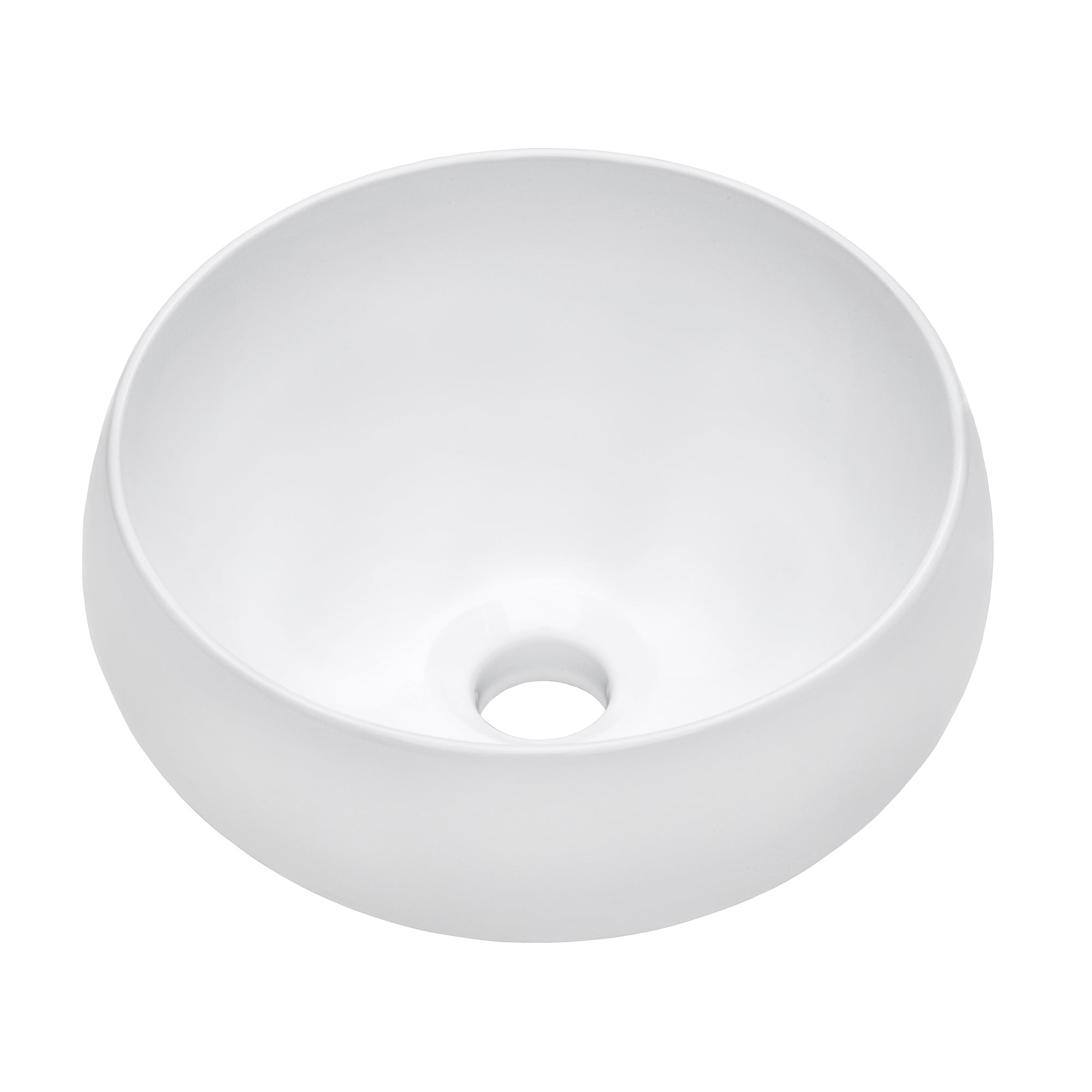 Bathroom Vessel Sink Round White Circular Above Counter Porcelain Ceramic