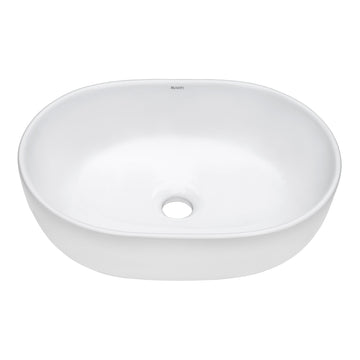 Bathroom Vessel Sink White Oval Above Counter Vanity Porcelain Ceramic