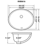 Undermount Bathroom Vanity Sink White Oval Porcelain Ceramic with Overflow