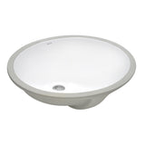 Undermount Bathroom Vanity Sink White Oval Porcelain Ceramic with Overflow