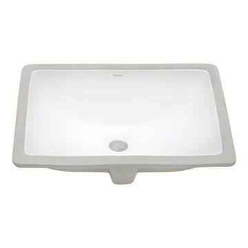 Undermount Bathroom Vanity Sink White Rectangular Porcelain Ceramic with Overflow