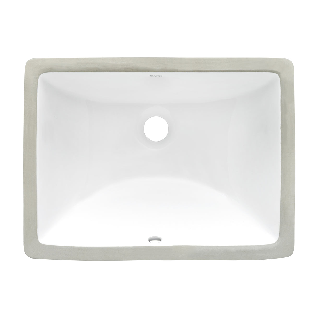 Undermount Bathroom Vanity Sink White Rectangular Porcelain Ceramic with Overflow