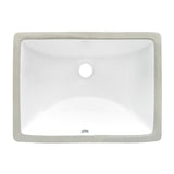 Undermount Bathroom Vanity Sink White Rectangular Porcelain Ceramic with Overflow