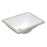 Undermount Bathroom Vanity Sink White Rectangular Porcelain Ceramic with Overflow