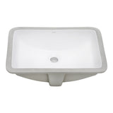 Undermount Bathroom Vanity Sink White Rectangular Porcelain Ceramic with Overflow