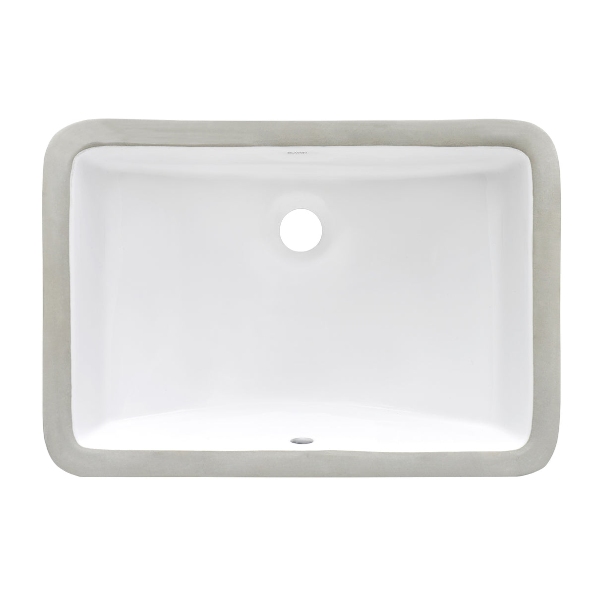 Undermount Bathroom Vanity Sink White Rectangular Porcelain Ceramic with Overflow