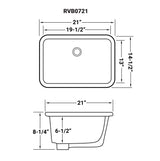 Undermount Bathroom Vanity Sink White Rectangular Porcelain Ceramic with Overflow