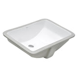 Undermount Bathroom Vanity Sink White Rectangular Porcelain Ceramic with Overflow