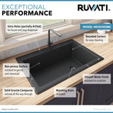 33 x 22 inch Drop-in Topmount Granite Composite Single Bowl Kitchen Sink