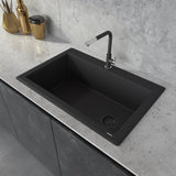 33 x 22 inch Drop-in Topmount Granite Composite Single Bowl Kitchen Sink