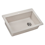 33 x 22 inch Drop-in Topmount Granite Composite Single Bowl Kitchen Sink