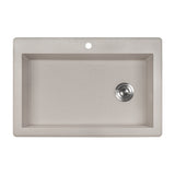 33 x 22 inch Drop-in Topmount Granite Composite Single Bowl Kitchen Sink